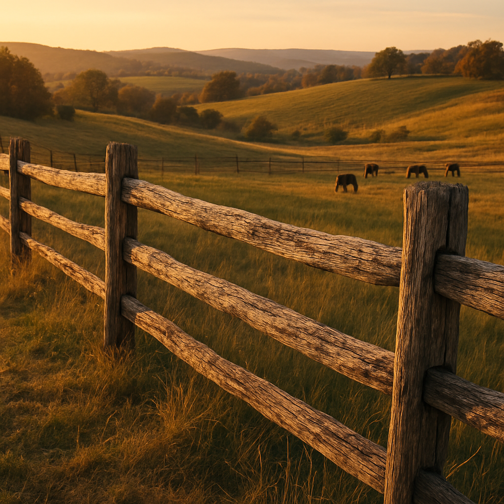 Rustic split rail fence